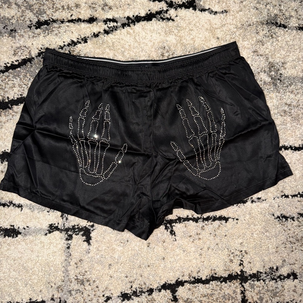 PINK Victoria's Secret Black Satin Boxer Shorts - Picture 2 of 2